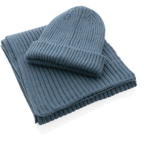 Impact AWARE™ Polylana® gebreide sjaal 180x25cm blauw