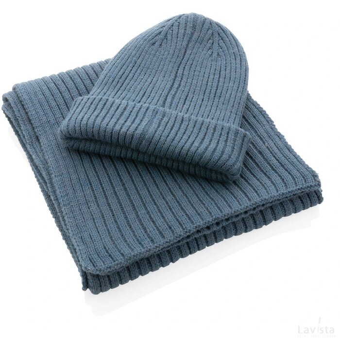 Impact AWARE™ Polylana® gebreide sjaal 180x25cm blauw