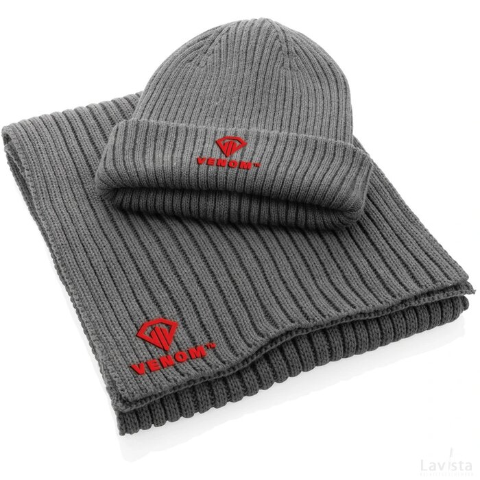 Impact AWARE™ Polylana® gebreide sjaal 180x25cm grijs