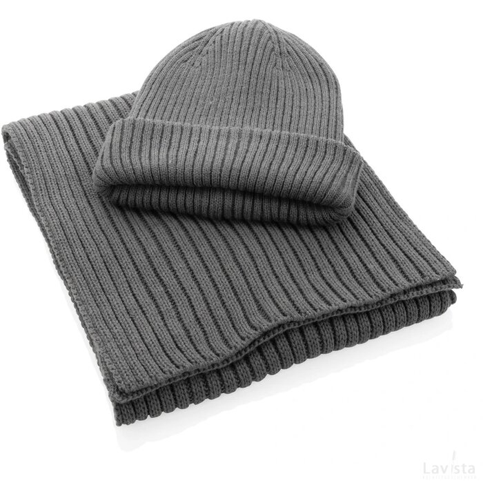 Impact AWARE™ Polylana® gebreide sjaal 180x25cm grijs