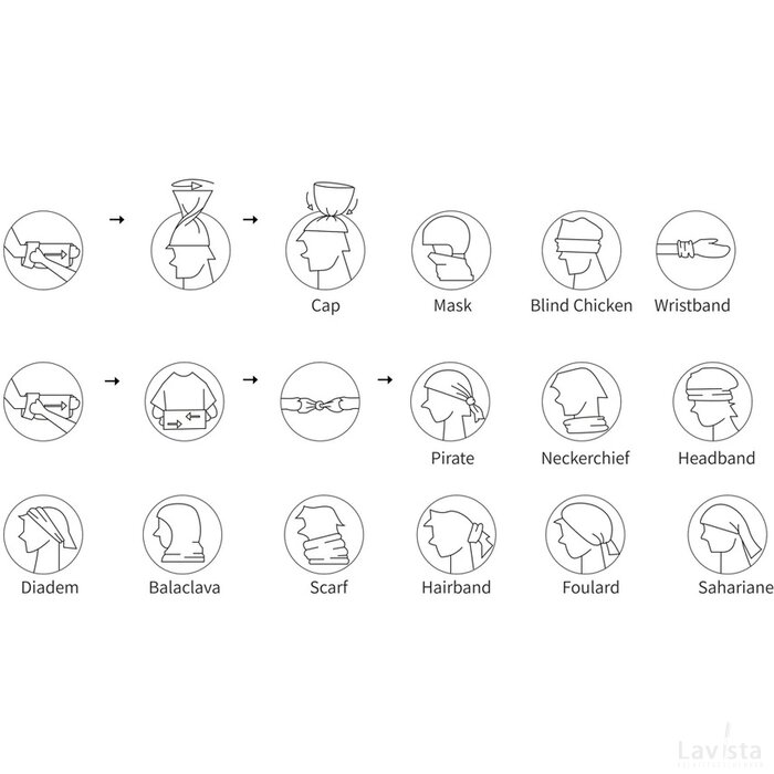 Multifunctionele sjaal blauw