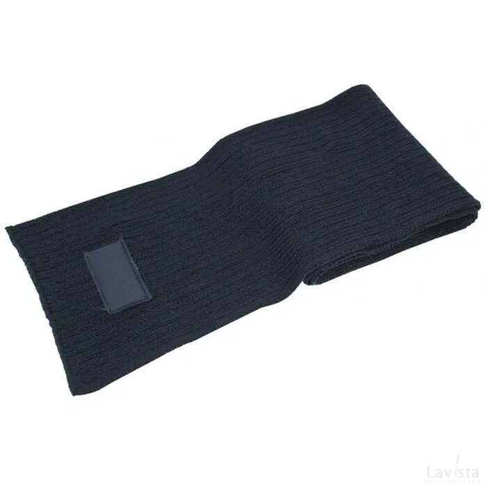 Retro Gebreide Sjaal Met Label Navy