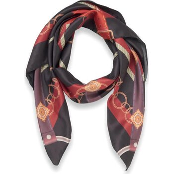 Sjaal recycled satijnpolyester Victoria zwart