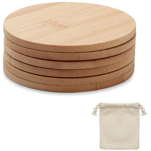 Set van 6 bamboe onderzetters Bayin set hout