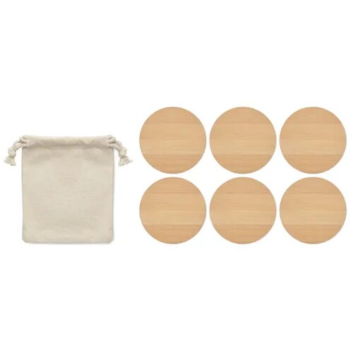 Set van 6 bamboe onderzetters Bayin set hout