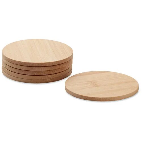 Set van 6 bamboe onderzetters Bayin set hout