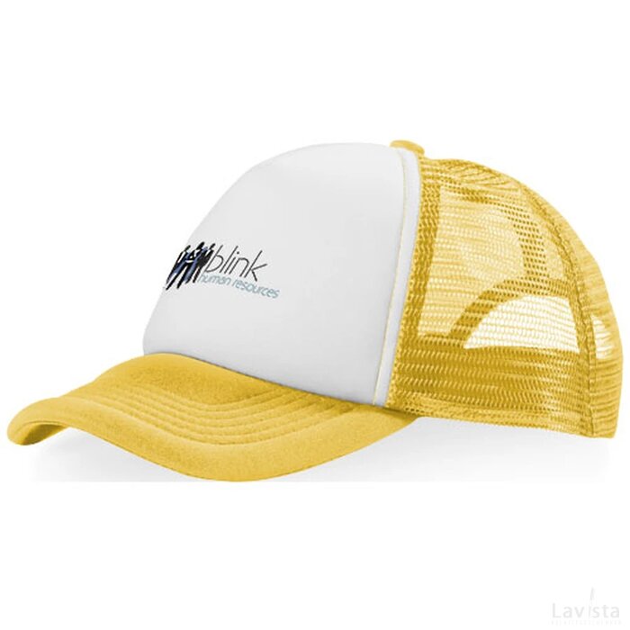 Trucker 5 panel cap geel,Wit Geel, Wit Geel/Wit Geel/Geel/Wit