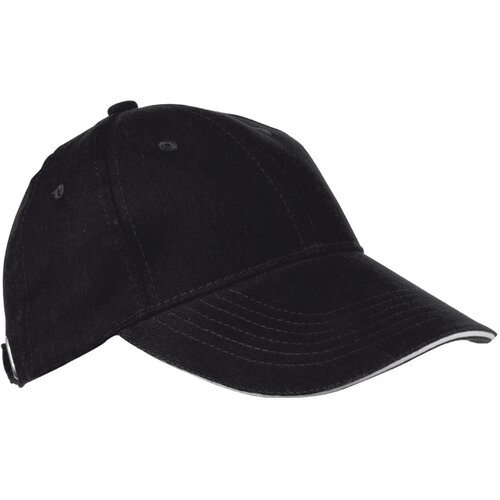 6-panel sandwich katoenen baseballcap Niddatal zwart