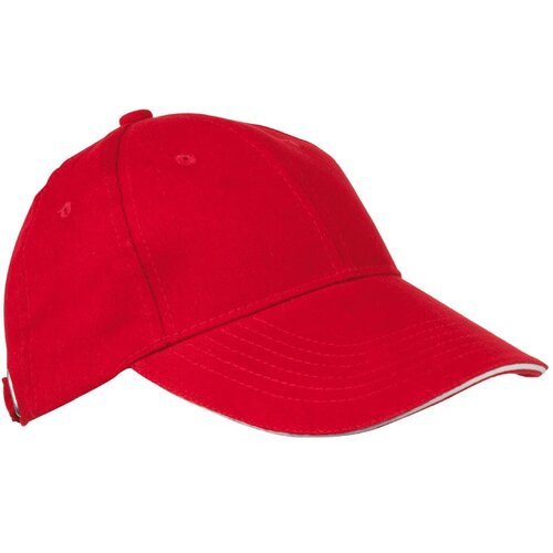 6-panel sandwich katoenen baseballcap Niddatal rood