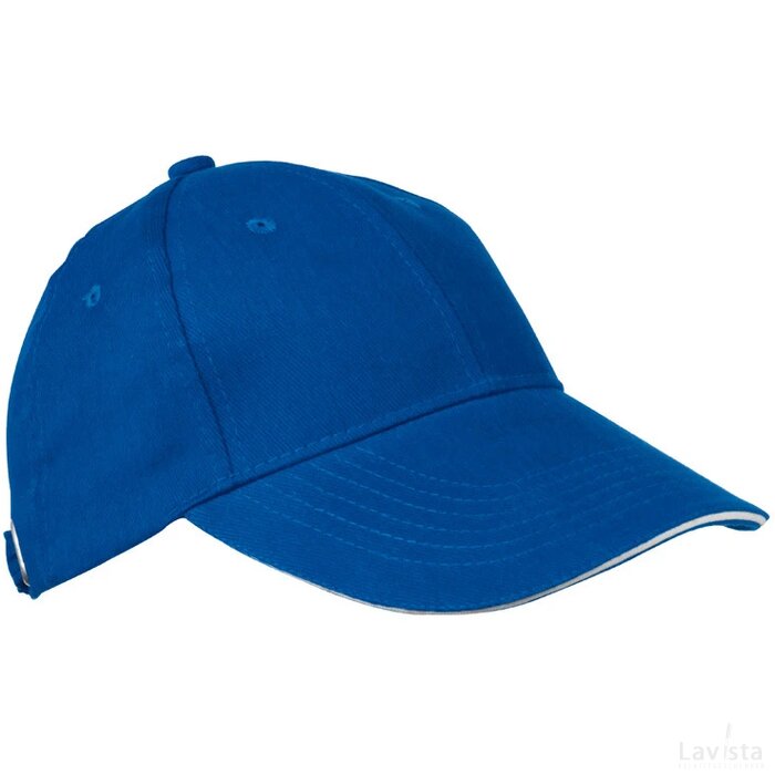 6-panel sandwich katoenen baseballcap Niddatal blauw