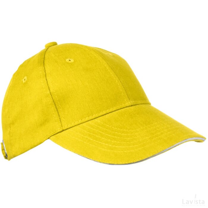 6-panel sandwich katoenen baseballcap Niddatal geel