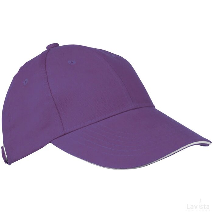6-panel sandwich katoenen baseballcap Niddatal paars purple