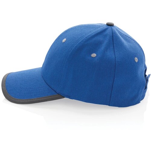 Impact AWARE ™ 6 panel 280gr recycled katoen cap met bies blauw