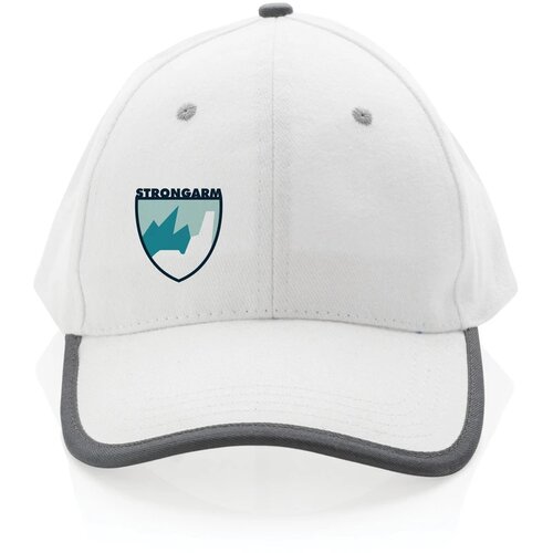 Impact AWARE ™ 6 panel 280gr recycled katoen cap met bies wit
