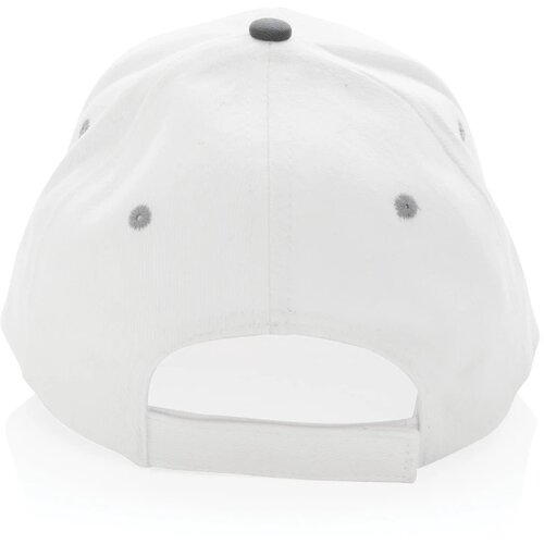 Impact AWARE ™ 6 panel 280gr recycled katoen cap met bies wit