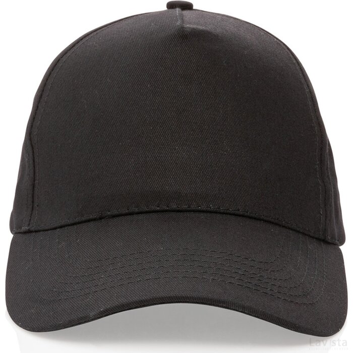 Impact AWARE™ 5 panel 190gr gerecycled katoenen cap zwart