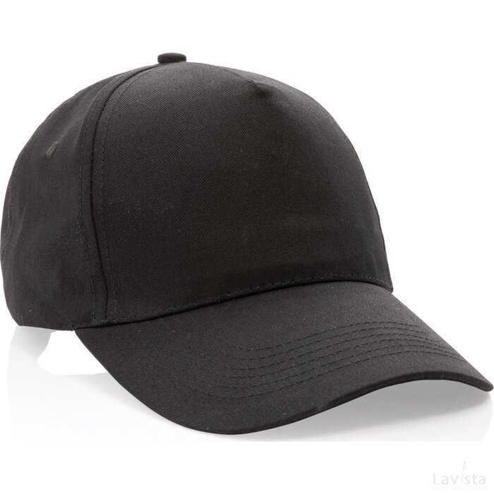 Impact AWARE™ 5 panel 190gr gerecycled katoenen cap zwart