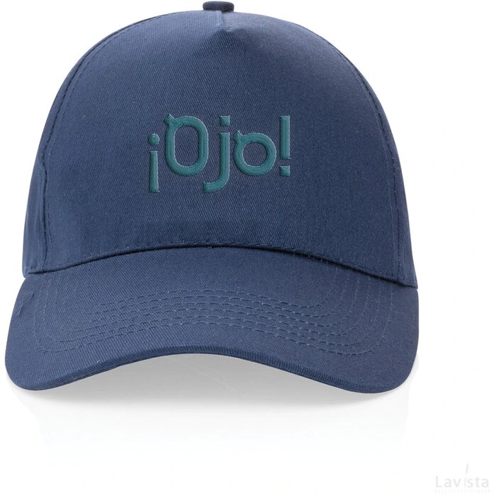 Impact AWARE™ 5 panel 190gr gerecycled katoenen cap donkerblauw