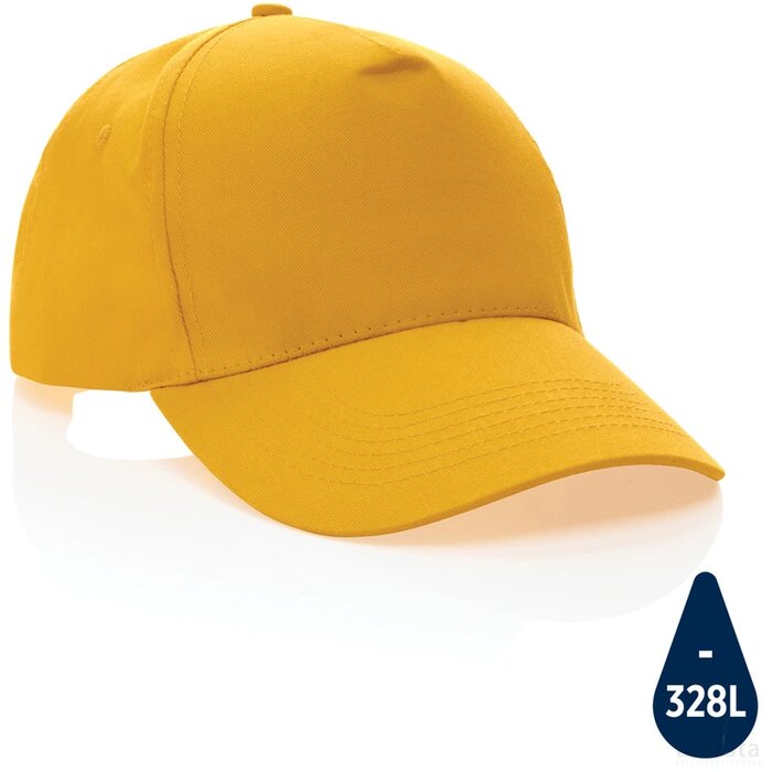 Impact AWARE™ 5 panel 190gr gerecycled katoenen cap geel