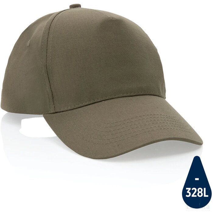Impact AWARE™ 5 panel 190gr gerecycled katoenen cap groen