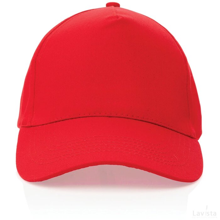 Impact AWARE™ 5 panel 190gr gerecycled katoenen cap rood