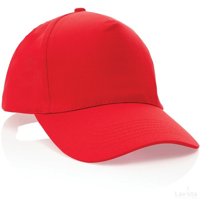 Impact AWARE™ 5 panel 190gr gerecycled katoenen cap rood