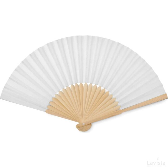 Waaier bamboe Fanny paper wit