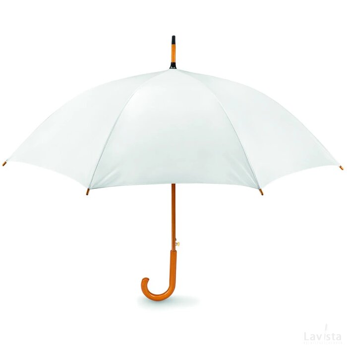 Paraplu met houten handvat Cumuli wit