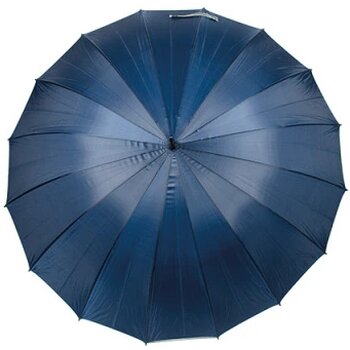 Automatische paraplu 16 baleinen met houten steel en handvat P-190T donkerblauw