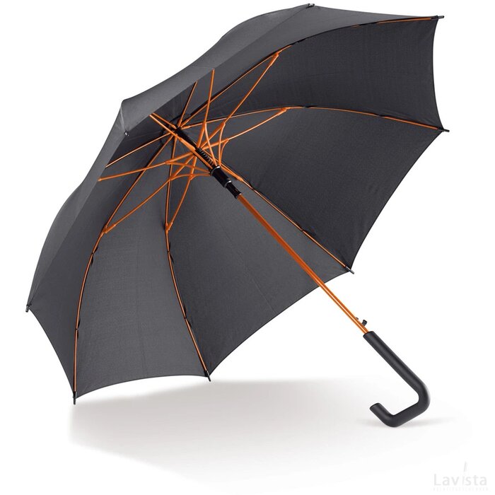 Stokparaplu 23” auto open zwart / oranje