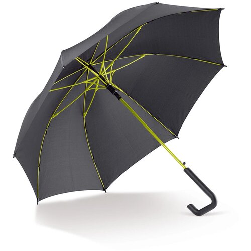 Stokparaplu 23” auto open zwart / lichtgroen