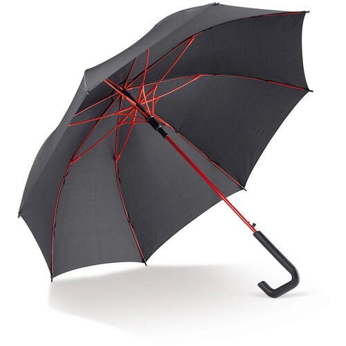Stokparaplu 23” auto open zwart / rood