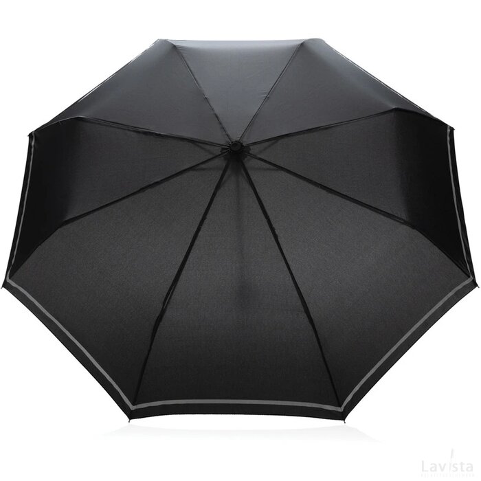 20.5 "Impact AWARE ™ RPET 190T pongee reflective miniparaplu zwart