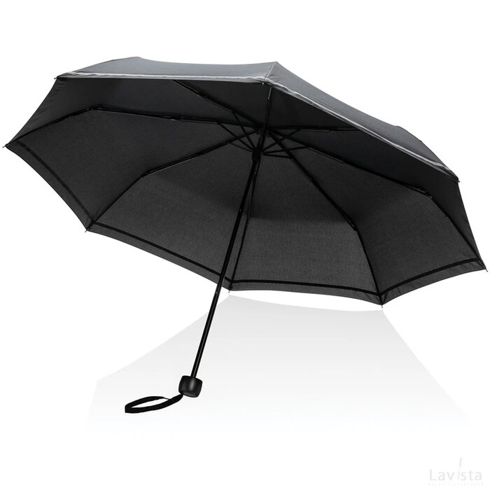 20.5 "Impact AWARE ™ RPET 190T pongee reflective miniparaplu zwart