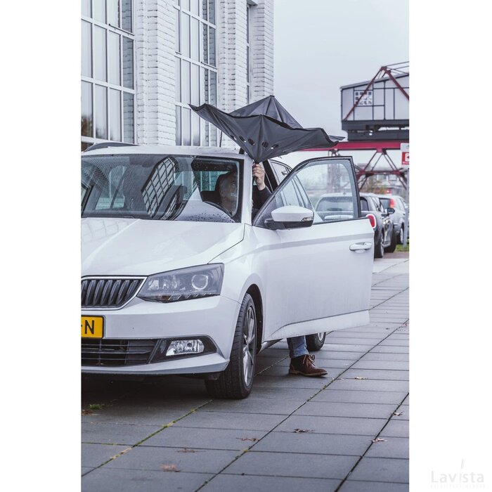 Reverse Umbrella Omgekeerde Paraplu Zwart/Grijs