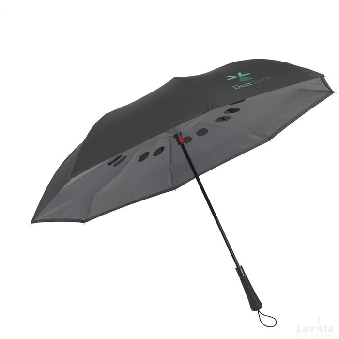 Reverse Umbrella Omgekeerde Paraplu Zwart/Grijs
