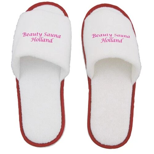 Paar slippers, open teen rood