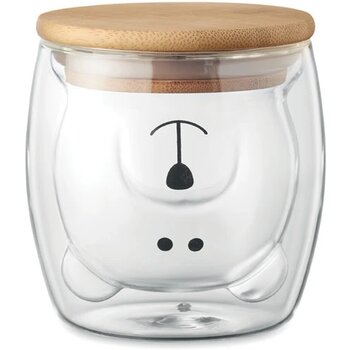 Dubbele wand borosilicaat mok Smile transparant