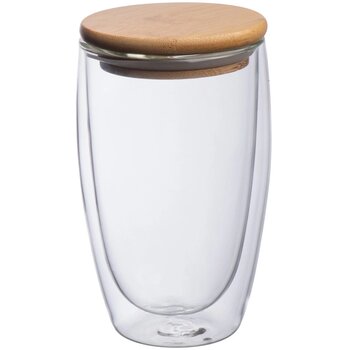 Dubbelwandig glas met inhoud 500 ml transparant