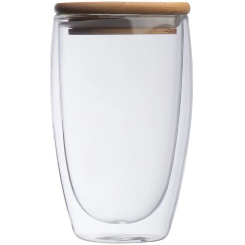 Dubbelwandig glas met inhoud 500 ml transparant