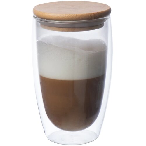 Dubbelwandig glas met inhoud 500 ml transparant