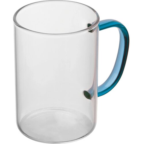Theeglas met gekleurd oortje blauw