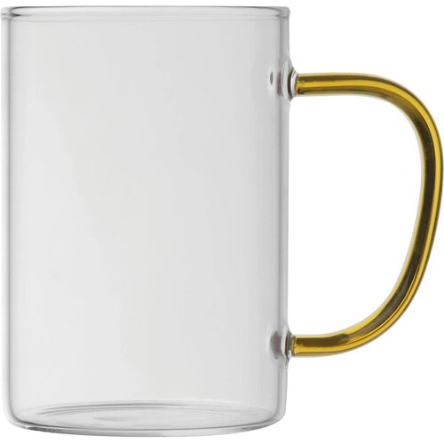 Theeglas met gekleurd oortje geel