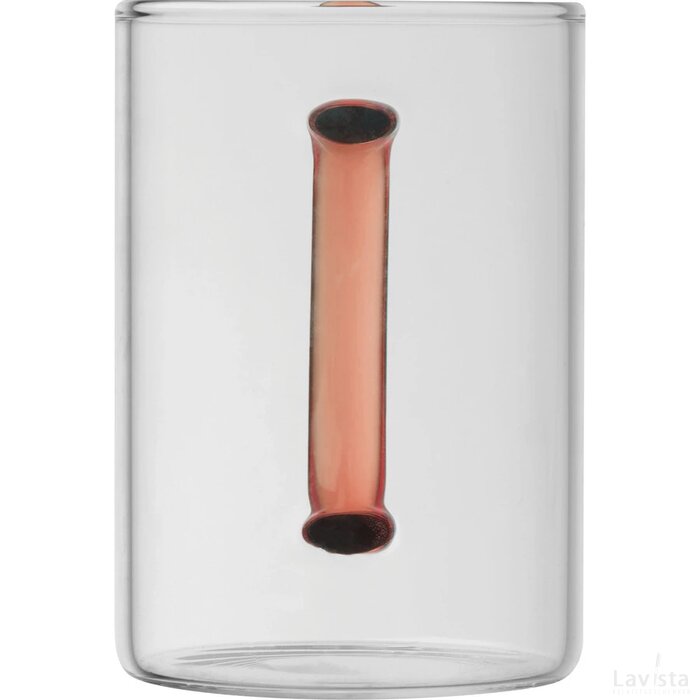 Theeglas met gekleurd oortje rood