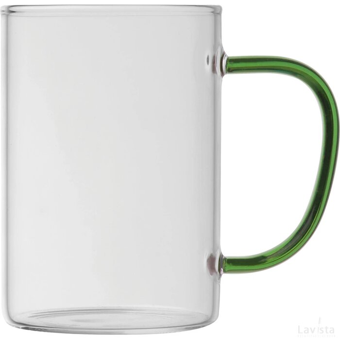 Theeglas met gekleurd oortje groen