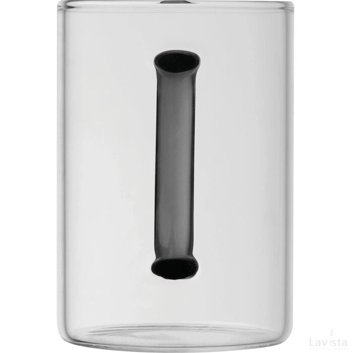 Theeglas met gekleurd oortje zwart