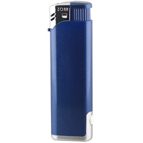Aansteker Zorr piezo LED blauw metallic