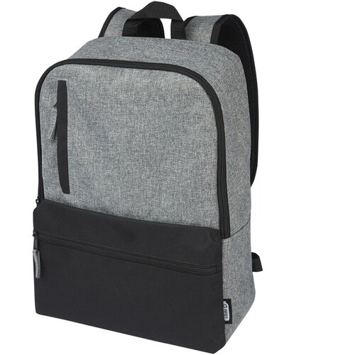 Reclaim GRS gerecyclede tweekleurige 15" laptoprugzak 14 L Zwart/Heather grijs
