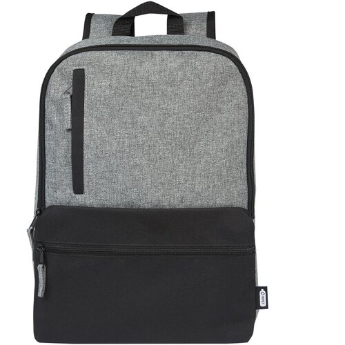 Reclaim GRS gerecyclede tweekleurige 15" laptoprugzak 14 L Zwart/Heather grijs