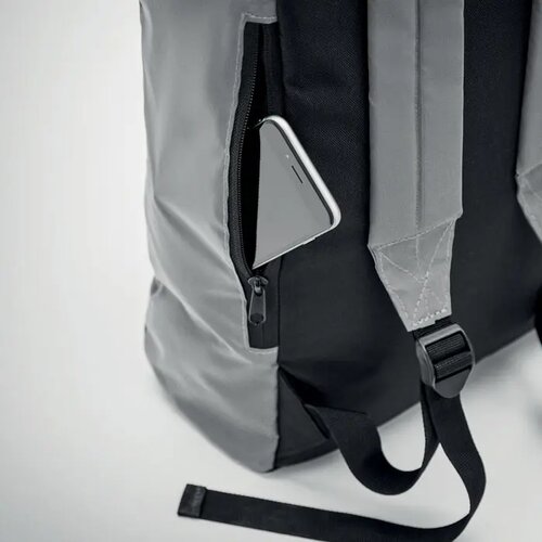 Reflecterende rolltop rugzak Bright rollpack mat zilver